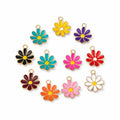 Colorful Enamel Daisy Flower Charms DIY Jewelry Making Pendant